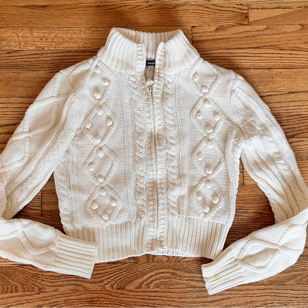 Derek Heart Girls White Cable Knit Sweater Sz 10